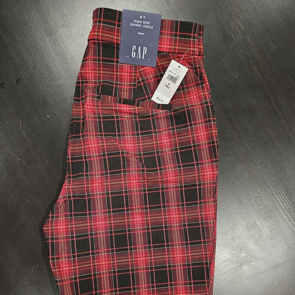 GAP Red Plaid Pants
